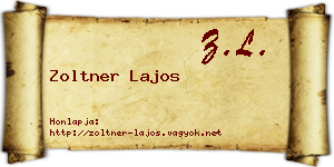Zoltner Lajos névjegykártya